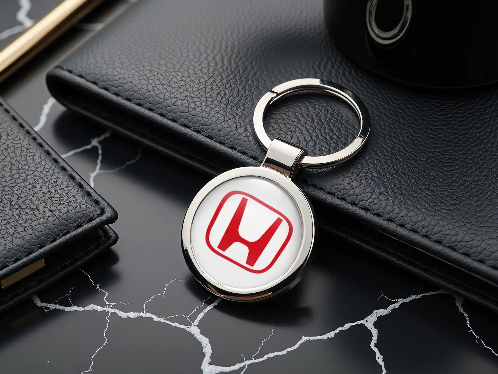 Honda Porte-clés Photo Alliage Bombé Personnalisé